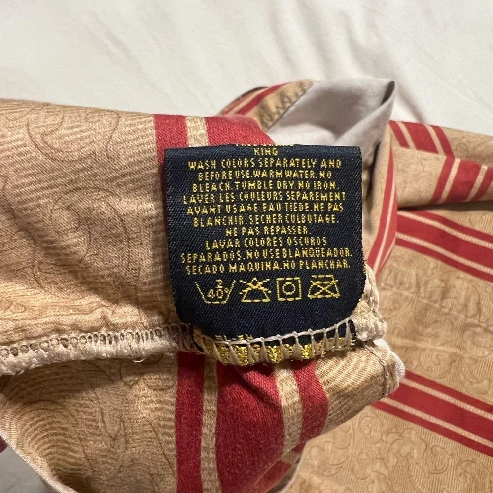 RARE VINTAGE RALPH LAUREN BERTRAND RED CAMEL SATEEN PILLOW CASES